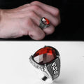 Turkey Azuris VALKH1440 925 Sterling Silver Men's Ring Ottoman Style Natural Black Stone