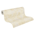 Made in Germany - Wallpaper rolls Leaves White Beige Gold - Non Woven Vinyl - Wallpaper Plants for Walls - 1005 x 053 m