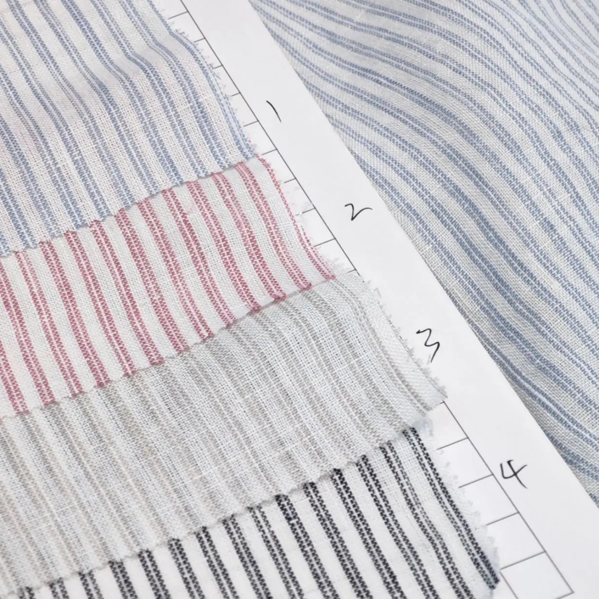 European Flax Pinstripe Lino Cloth Summer Clothes Fabric100% Pure Linen Strip Fabrics for Girls Shirts