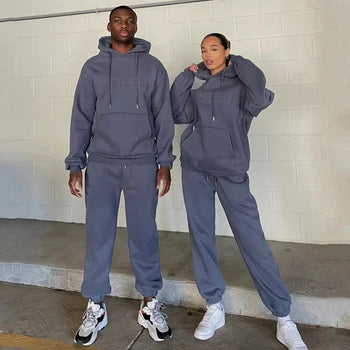 2 Piece Sets Teenagers Women Winter Trend Elegant Warm Streetwear Tracksuit Vintage Sports Y2k Trouser Sets Hidden Cult