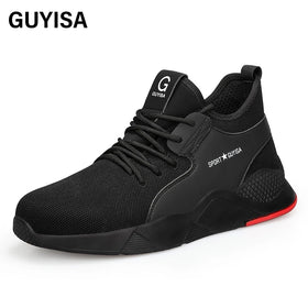 GUYISA Hot Selling Safety Shoes Microfiber Upper Comfortable Non-slip Rubber Soles Steel Toe Safety Shoes