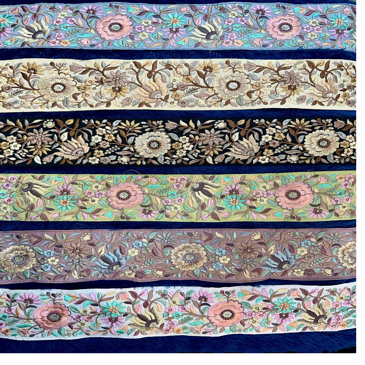 Custom Made Beautifully Crafted Floral Sequins Embroidered 100% Cotton Lace Eco-friendly Vintage Style Perfect for Garments