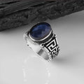 Wholesale Azuris VALKH1139 925 Sterling Silver Ottoman Style Men's Ring Naturel Stone Agate Handmade in Turkey