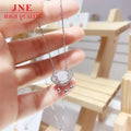 Silver Necklace White Chalcedony Xiangyun Safety Lock Necklace Women's Fashion Lock of Good Wishes Pendant Bell Birthday Gift