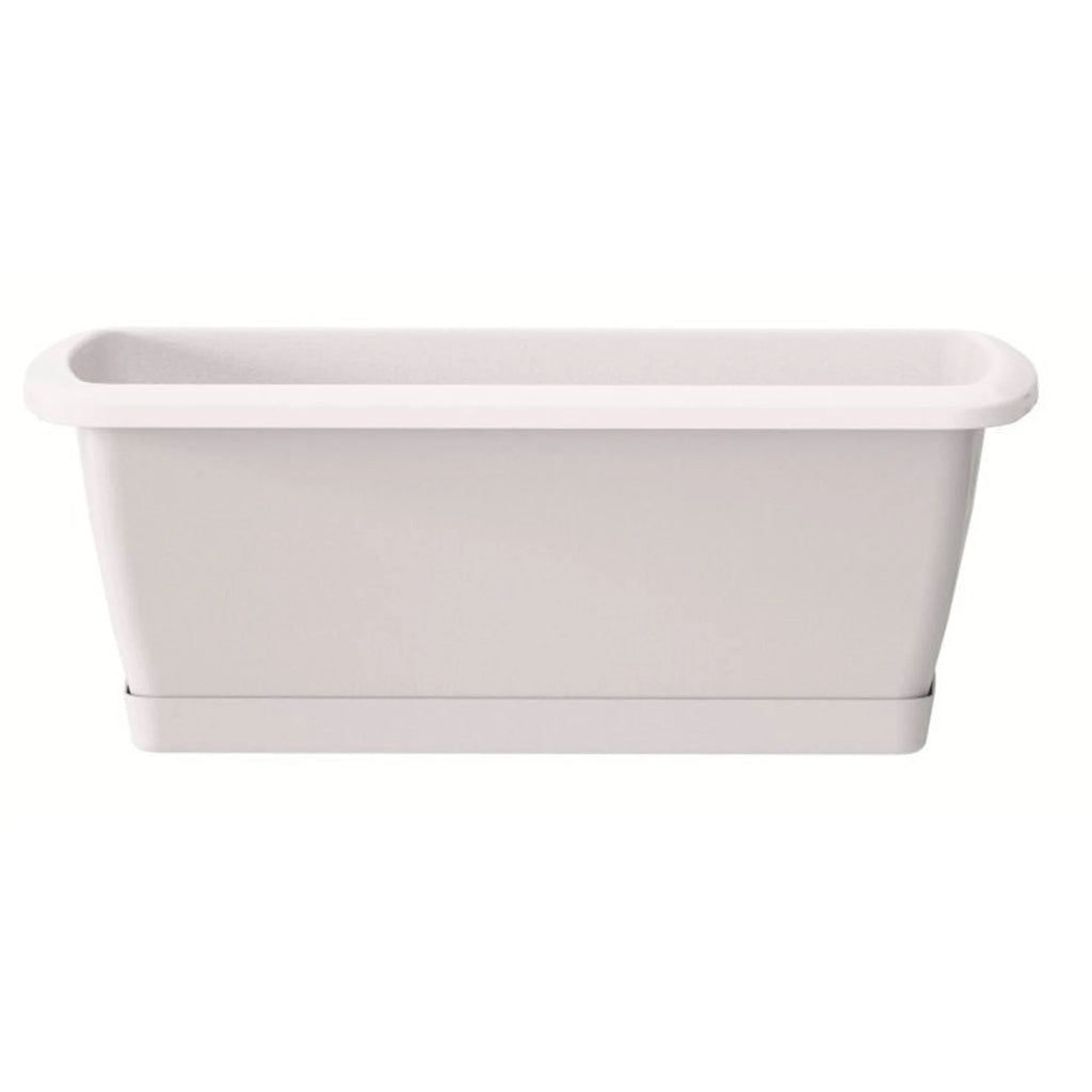 Respana plastic planter in white 78.6 (length) x 18.4 (width) x 14.5 (height) cm