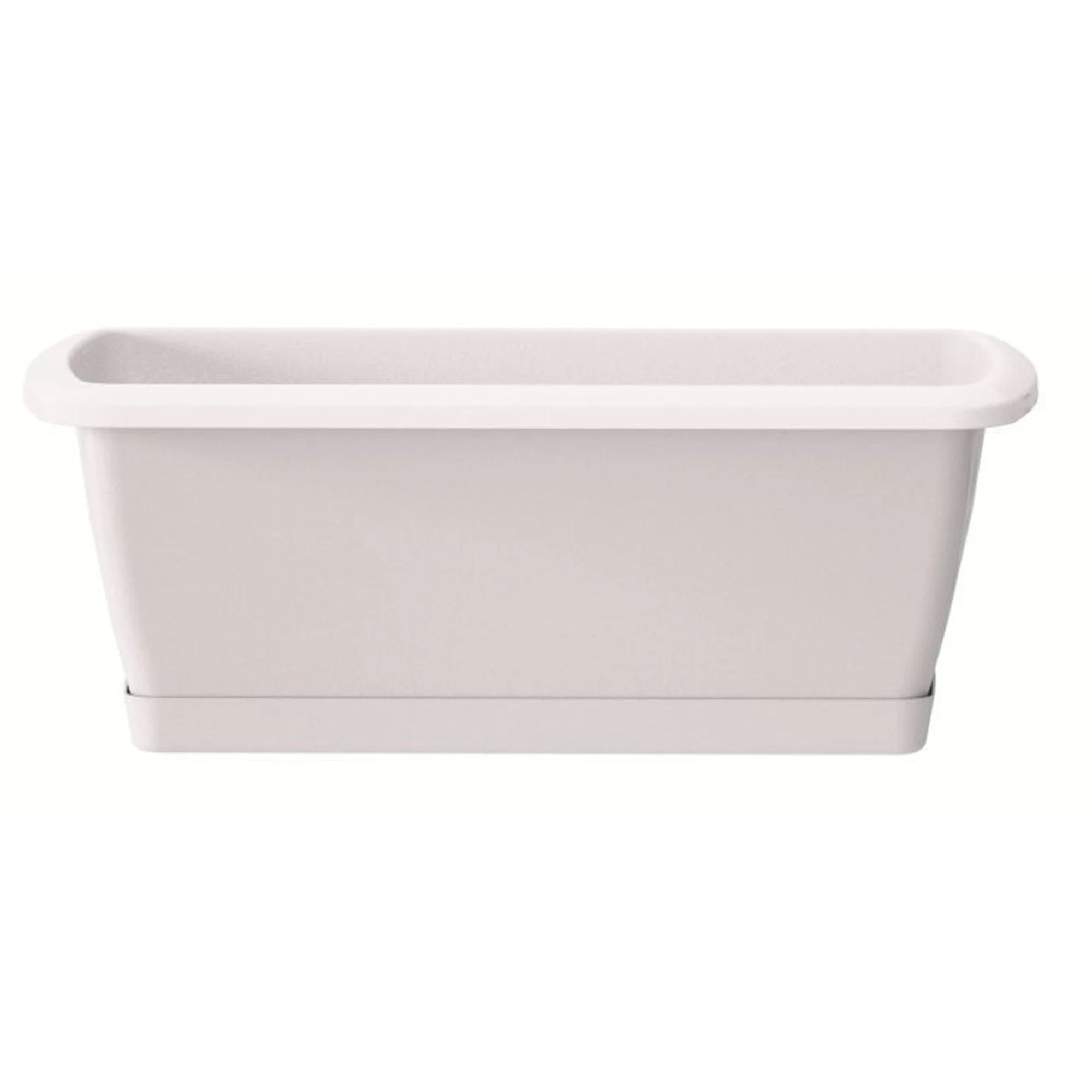 Respana plastic planter in white 78.6 (length) x 18.4 (width) x 14.5 (height) cm