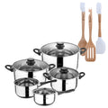 San Ignacio+ Bergner NATURALLY Eight-Piece Cookware Set: Set of 3 Silicone and Wooden Kitchen Utensils