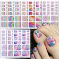 Long-Lasting 3D French Style Toenail Polish Stickers Multi-Color and Environmentally Friendly