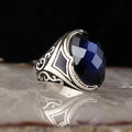 Men's 925 Sterling Silver Classic Bezel Setting Zircon Gemstone Ring for Wedding & Party Turkish Made
