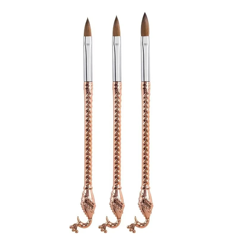 JX Hot Selling New Custom Luxury Metal Handle Nylon Gel Nail Art Design Brush Set Extra Thin Liner Brushes Professional