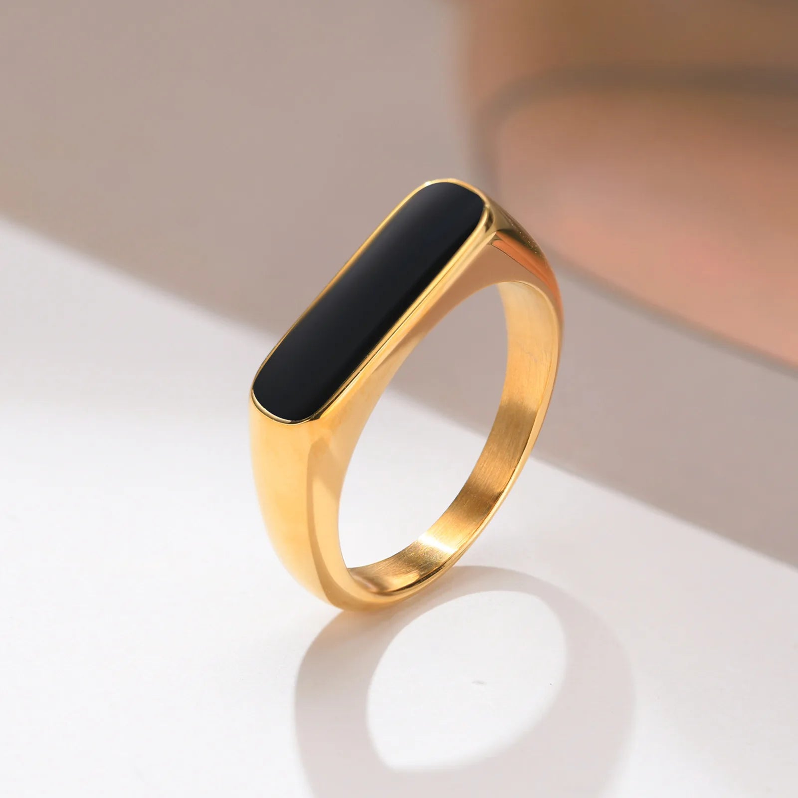 Fenyi Wholesale Jewelry Stacking Fashion Simple Men and Women Can Customize 18K Gold Plated Signature Stainless Steel Ring