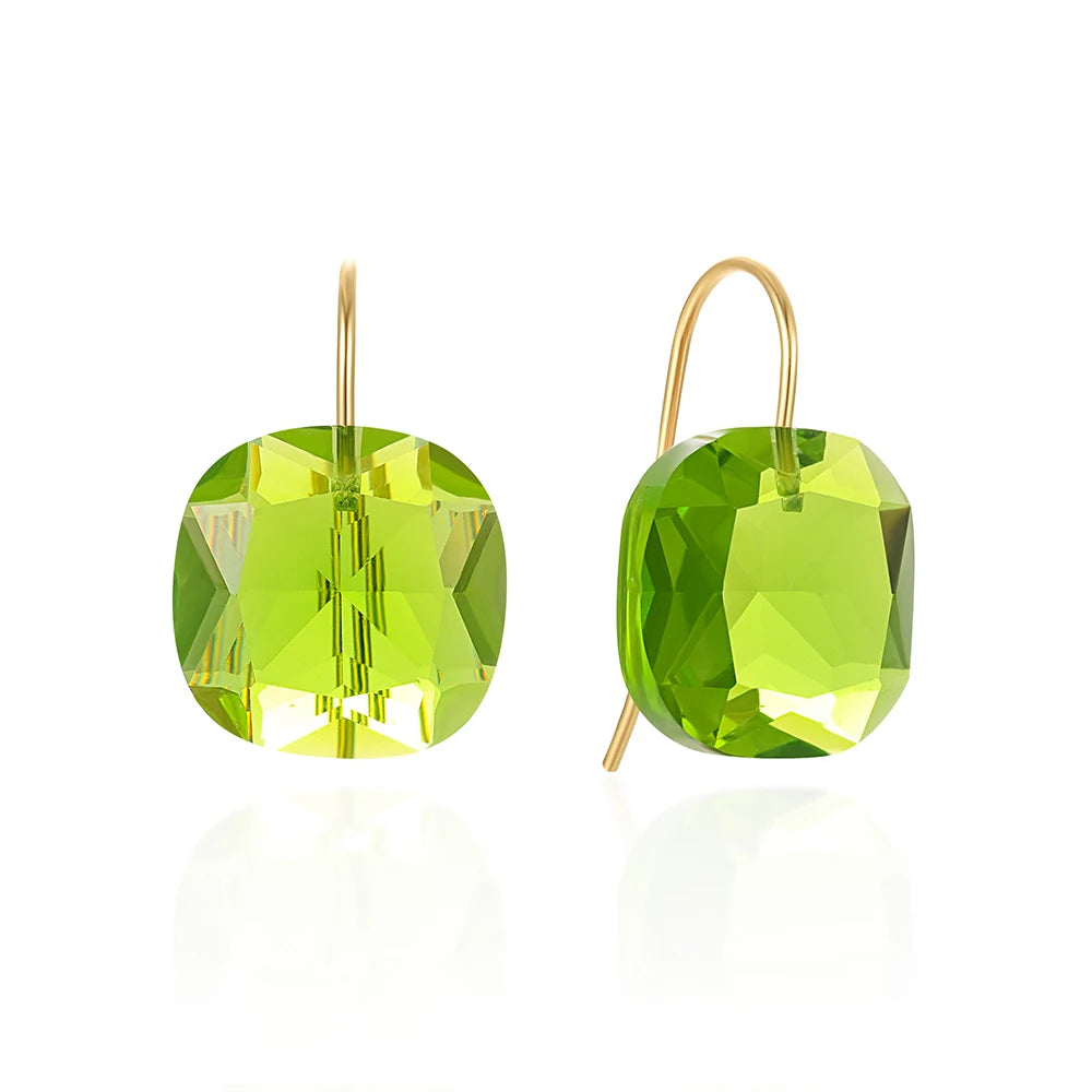 CANNER S925 Sterling Silver Luxury Color Crystal Cubic Zircon Earrings Ladies Wedding Candy Hook Earrings