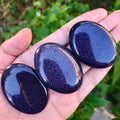 Wholesale Blue Sandstone Palm Stone Hand Carved Crystal Pocket Stone Perfect for Jewelry Accessory Cute Charm and Craft Gift