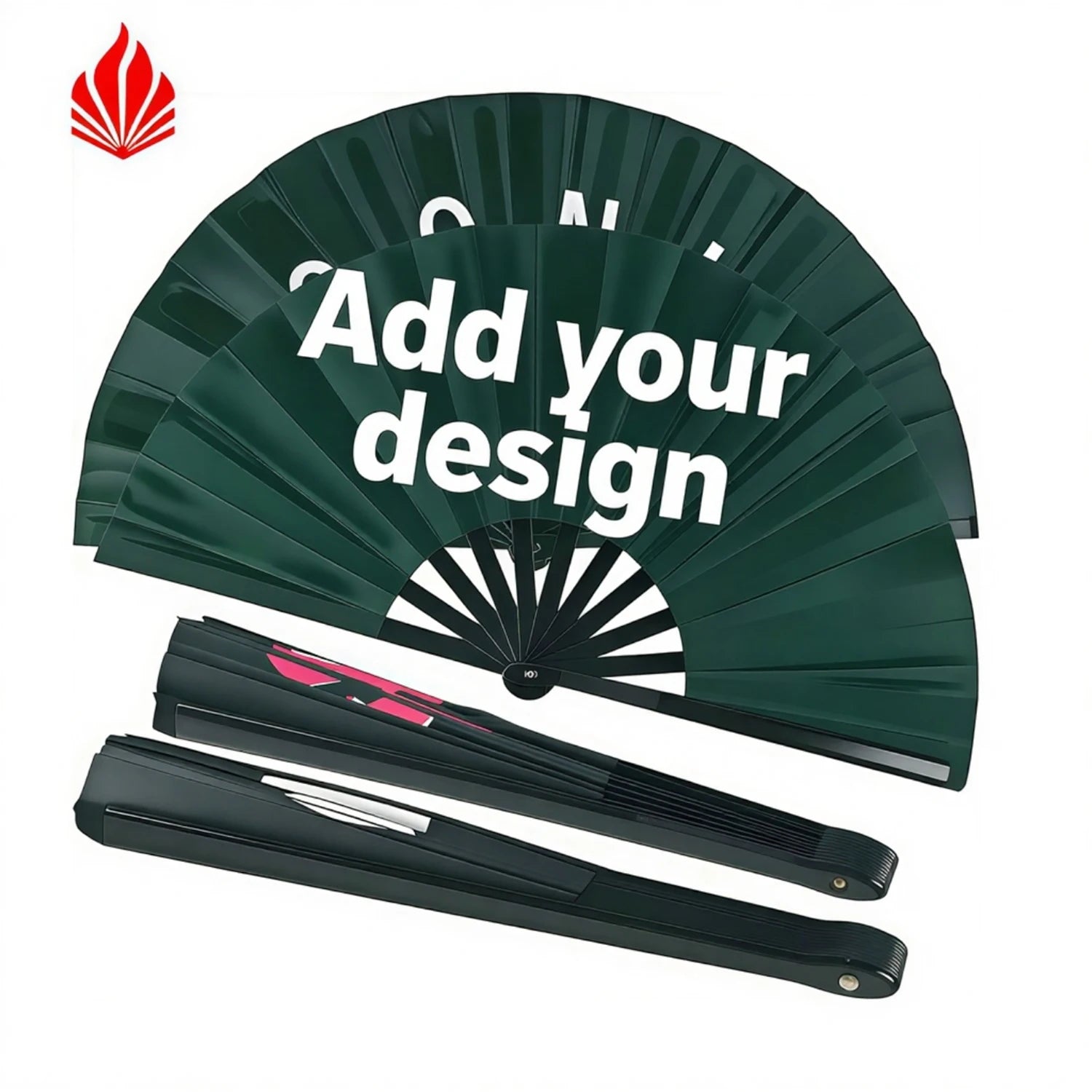Custom Made Large Bamboo Hand Fans Traditional Music Painted Sublimation Printing for Dance Performances Cultural Shows Special