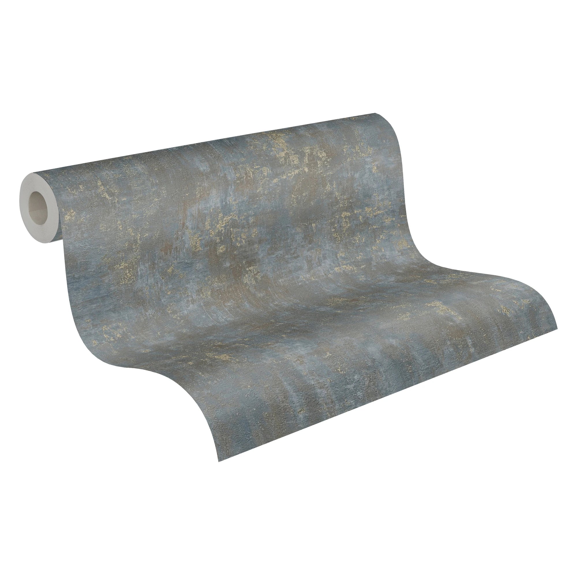Germany Brown Blue Gold Plaster Look Non Woven Vinyl Wallpaper Rolls Sound-Absorbing Anti-Static Modern Kitchen Bathroom Hotel
