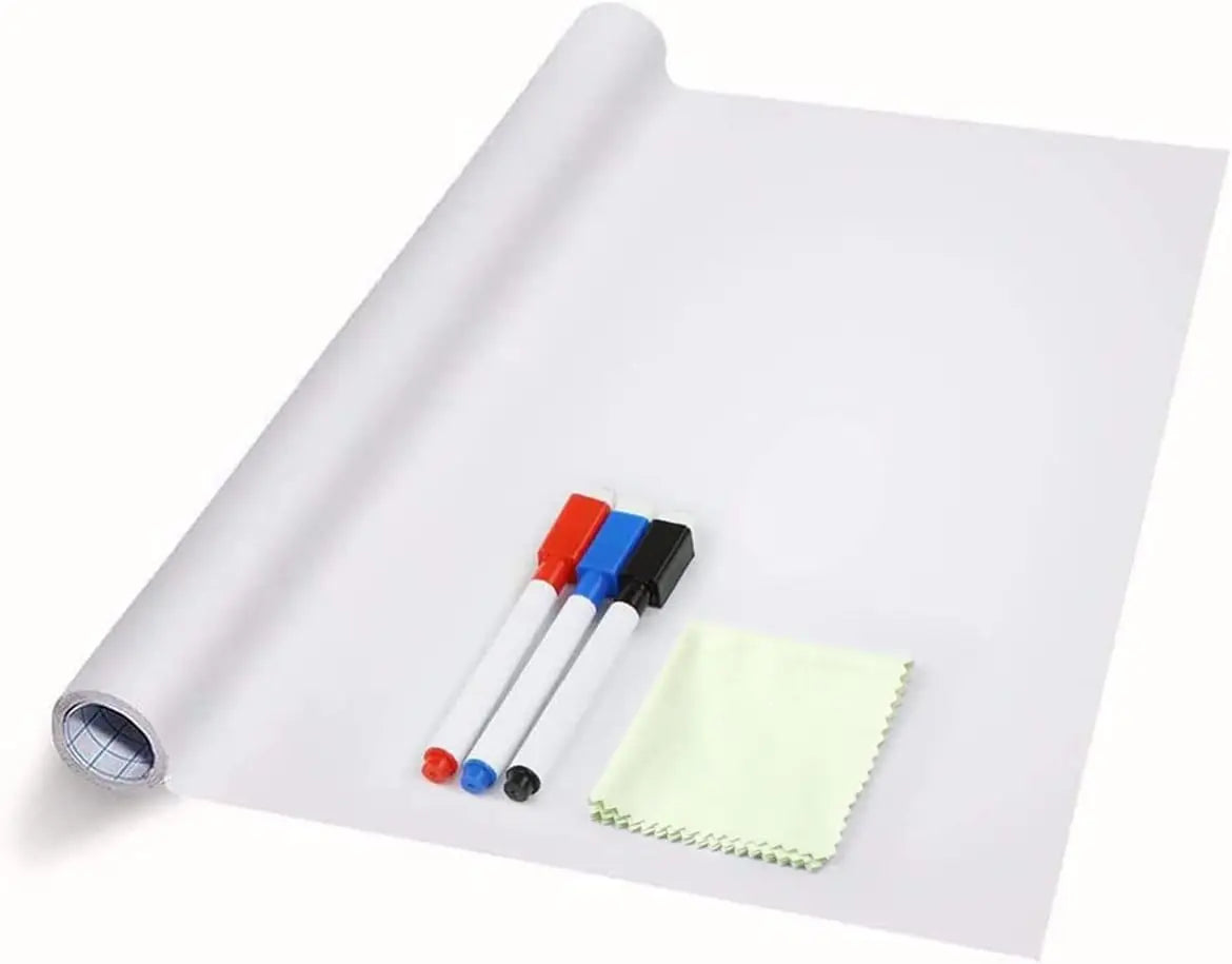 White Board Sticker Dry Eraser Paper for Wall Upgrade PET Stain-Proof Peel and Stick Self Adhesive Wall Paper Roll for Classroom