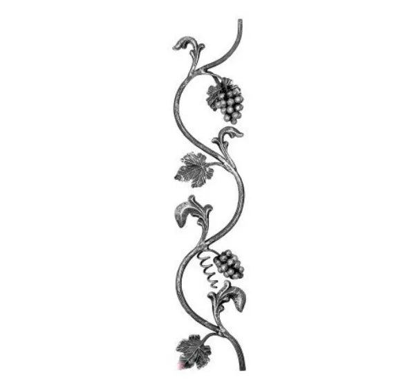 Forging Wrought Iron Railing Elements Grape Motif for Gate Fence Railing Handrail Balustrade