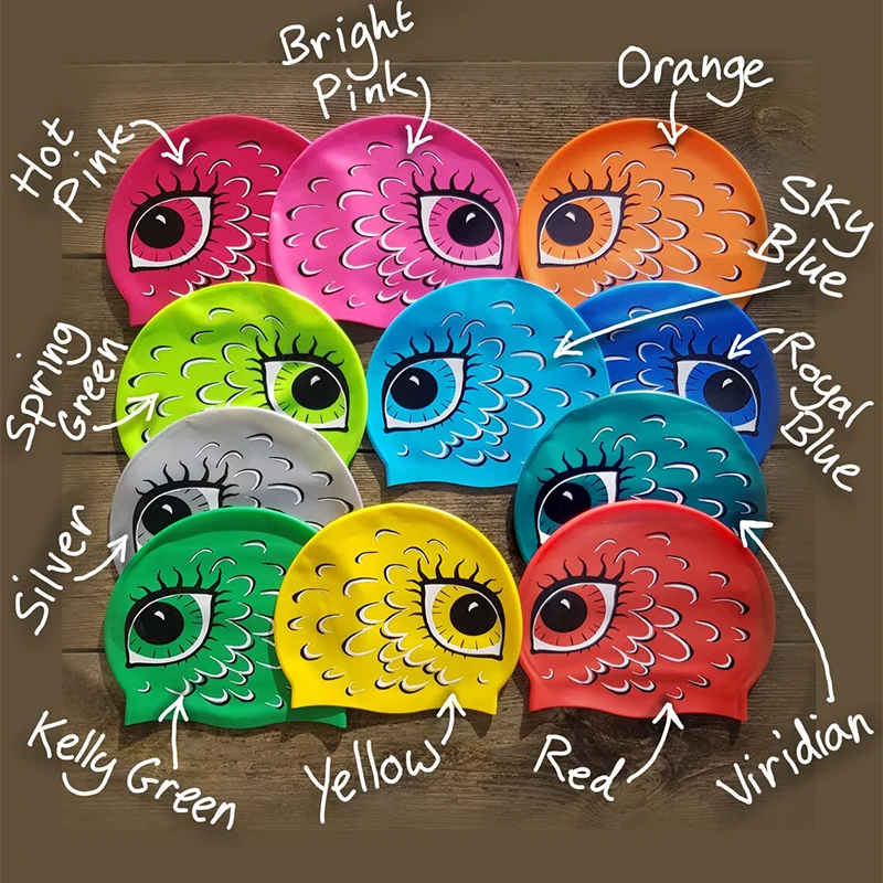 Wholesale Waterproof Silicone Kids Swimming Cap Open Water & Pool Swim Cap Custom Logo Printed 40g Swim Cap