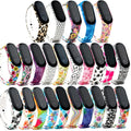 25 Colorful Soft Silicone Strap Watchband for Xiaomi Mi Band 4 Band 3 Smart Watch Flower Printed Wrist Band Bracelet Accessories