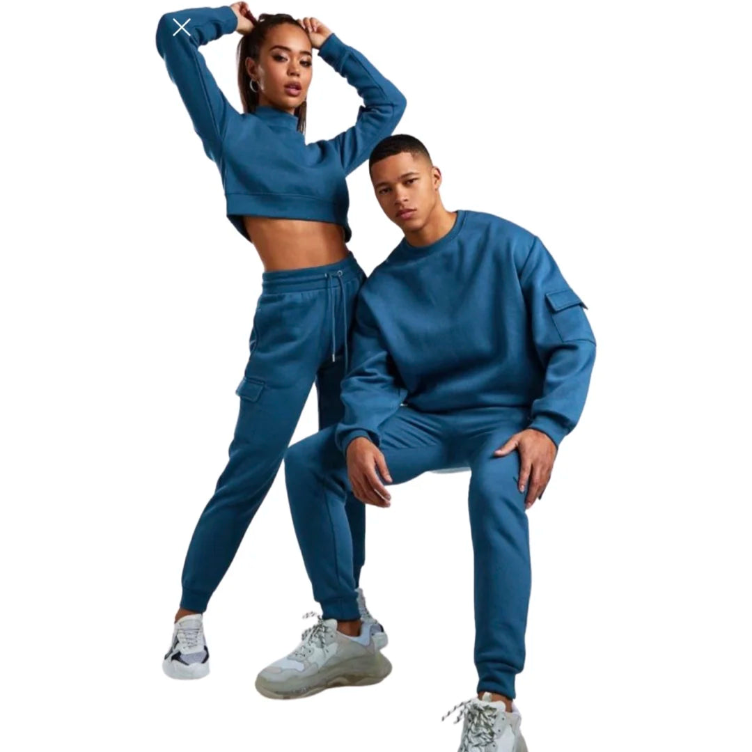 Huili Oem High Street Unisex Thick Cotton Sportswear Sweatsuits Sets Custom Logo Embroidery Patched Men Hoodies Sweatpants Quick