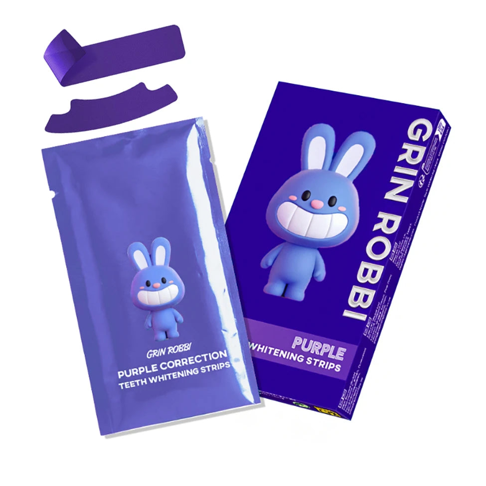 Customize Advanced PAP Purple Whitening Strips Instant Results No Peroxide Gentle Formula Bright White Smile 14 Applications