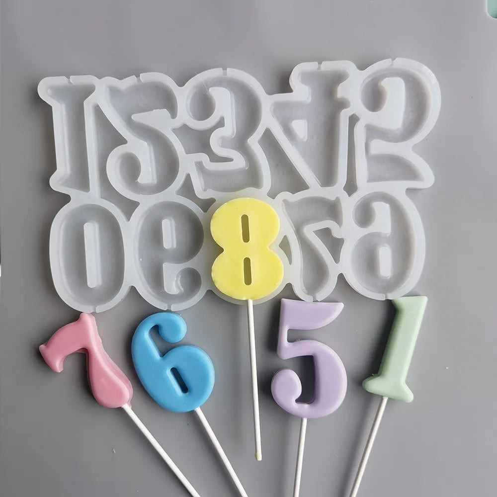 Versatile Silicone Digital Glue Lollipop Mold for Chocolates Cheese Cake Decorating Durable Baking Tool Baking Molds