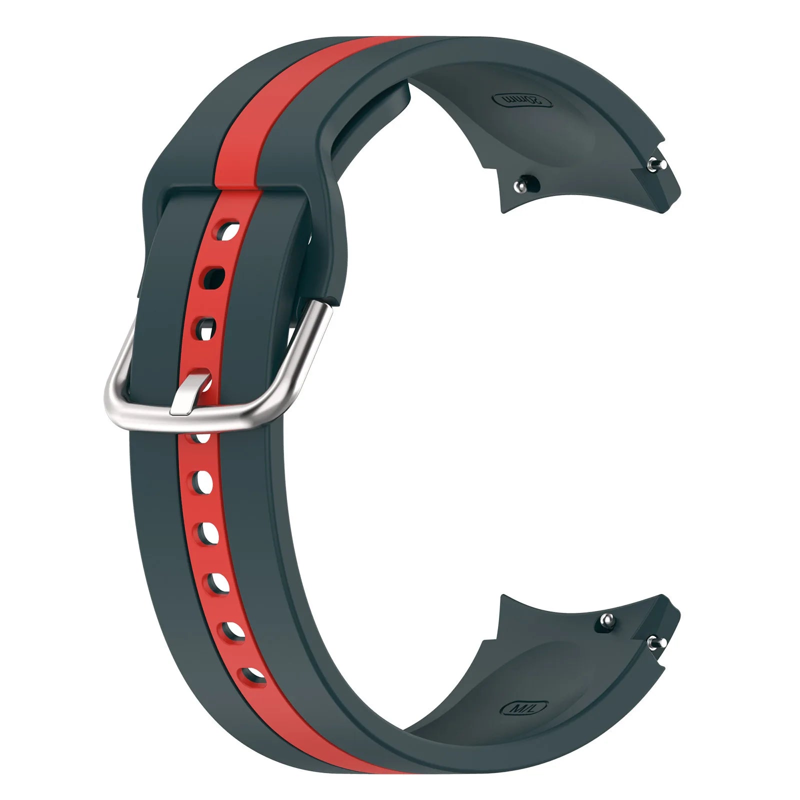 Dual Color Stripe Silicone Smart Watch Band Strap for Samsung Galaxy Watch 5 6 7