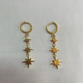 Latest 18K Gold Plated  Stainless Steel Jewelry Irregular Star Drop Huggie Earrings Waterproof for Women Earrings E241622