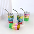 Wholesale 2.5oz Gradient Design Electroplated Sublimation Shot Glass with Lid and Straw Customizable Party Favor