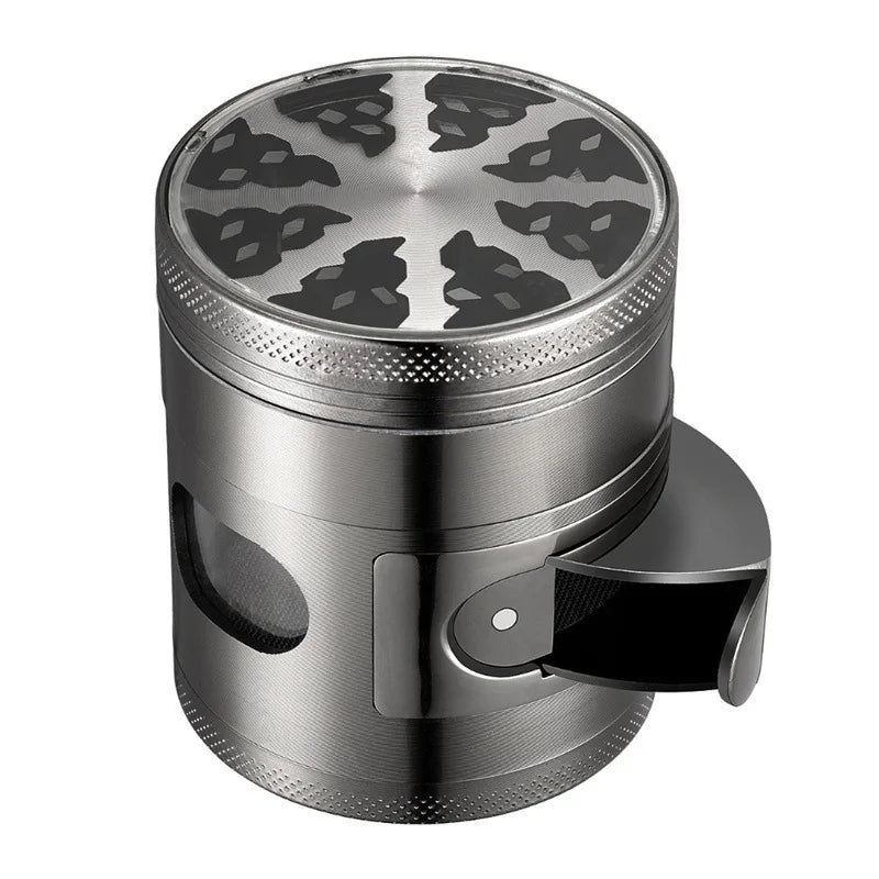 Zinc Alloy Smoke Grinder Skylight Diameter 60mm 4 Layers Herb Grinder Manual Tobacco Grinder Smoke
