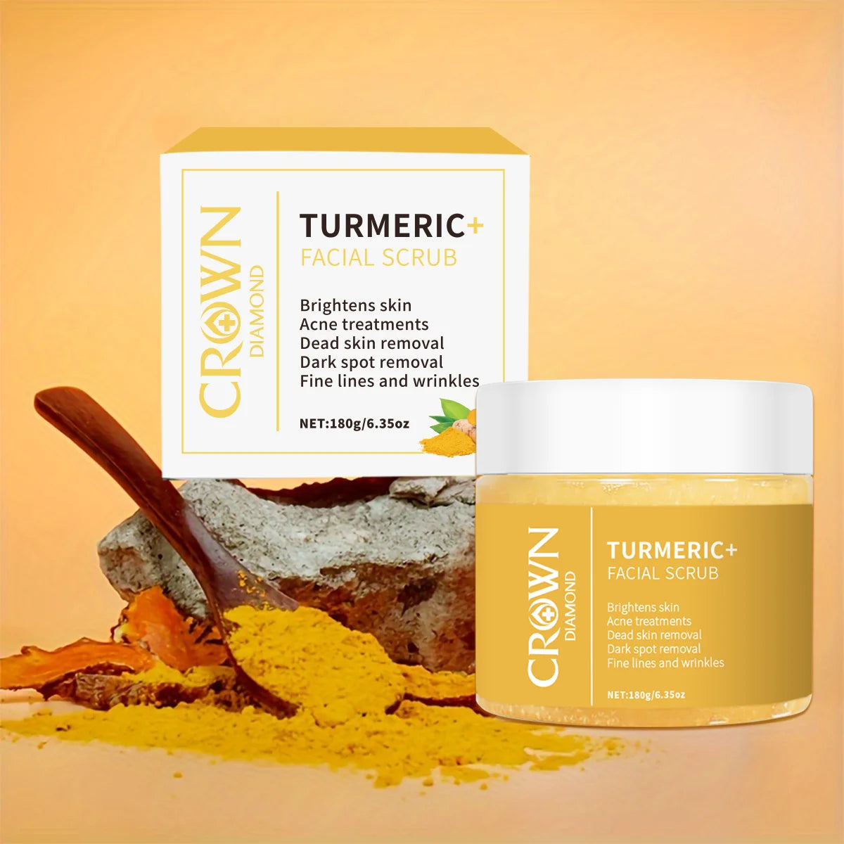 Private Label Organic Body Skincare Antioxidant Vitamin C Face Lightening Exfoliate Dead Moisturizing Whitening Turmeric Scrub