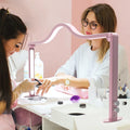 Nail Tech Led Lamp for Desk Pink 21.6in LED Desk Light for Beauty Tattoo Electric Power Supply Made of Metal