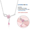 FDXZ-186 925 Sterling Silver Bow Necklace Light Luxury Simple Pink Flower Sweet Love Pendant Wedding Party Women's Jewelry Gift