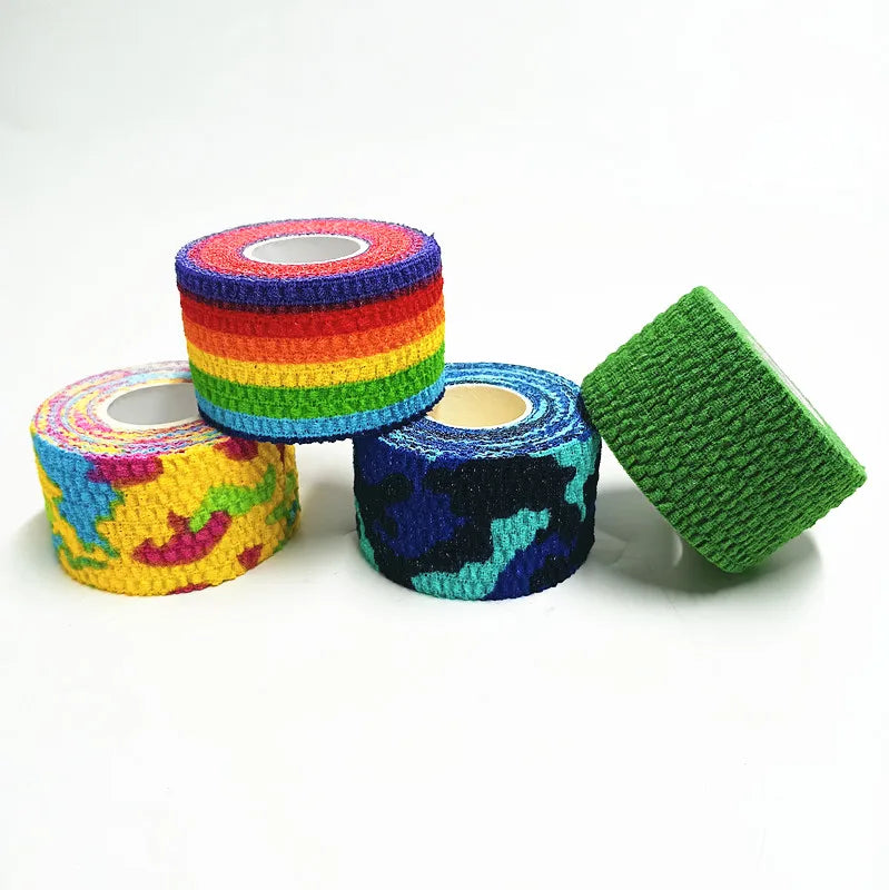 Cotton Zinc Oxide Tape Lightweight Elastic Sports Tape 3.8 cm Width Cohesive Bandage with Adhesive Print Pattern for Sports