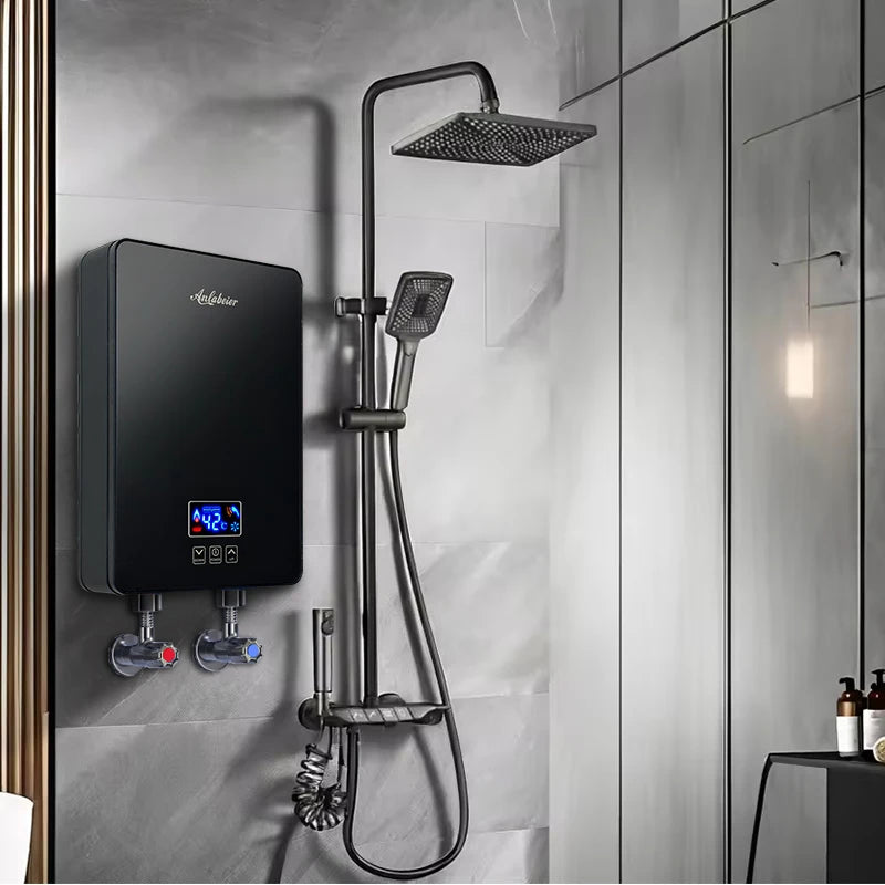 6KW Smart Electric Shower Heater LED Display WiFi Remote Control Touch Control IPx4 Waterproof Stainless Steel Hotel Household