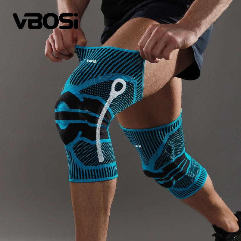 VBOSI Pro Knee Compression Sleeve Knee Braces with Side Stabilizers Patella Gel Pad for Gym Volleyball Basketball Knee Pain
