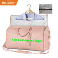 Free Customization Fashion Luxury Foldable Pink Travel Fitness PU Leather Luggage for Women Carry on Clothing Bag