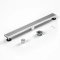 US Dropshipping 32\" Modern Design Stainless Steel Linear Floor Drain for Bathroom Rectangle Square Hole Cover Direct Outlet