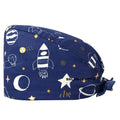 Classic Scrub Caps for Women Ponytail Satin Lined Surgical Caps for Women with Buttons & Sweatband MegaBDM