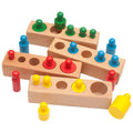 Early Educational Montessori Toys Wood Multicolor Blocks Colorful Socket Knobbed Cylinder Set