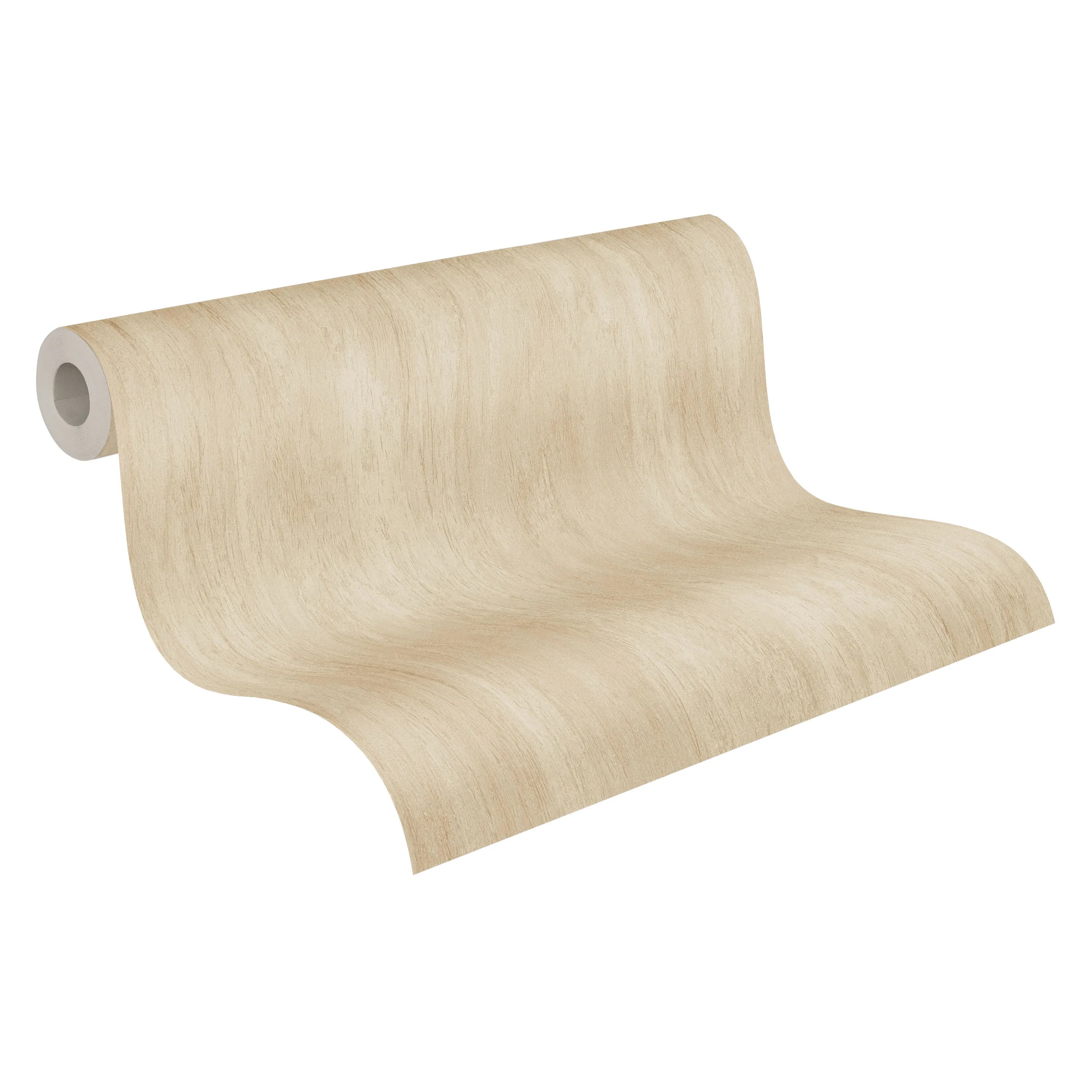 Made in Germany - Wallpaper rolls Wood Look Cream Beige - Non Woven Vinyl - Wallpaper Home Decoration for Walls - 1005 x 053 m