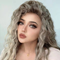 13X6 HD Transparent Lace Frontal Pre-Plucked 30-Inch Water Wave Long Multicolor Synthetic Hair High Temperature Fiber Water