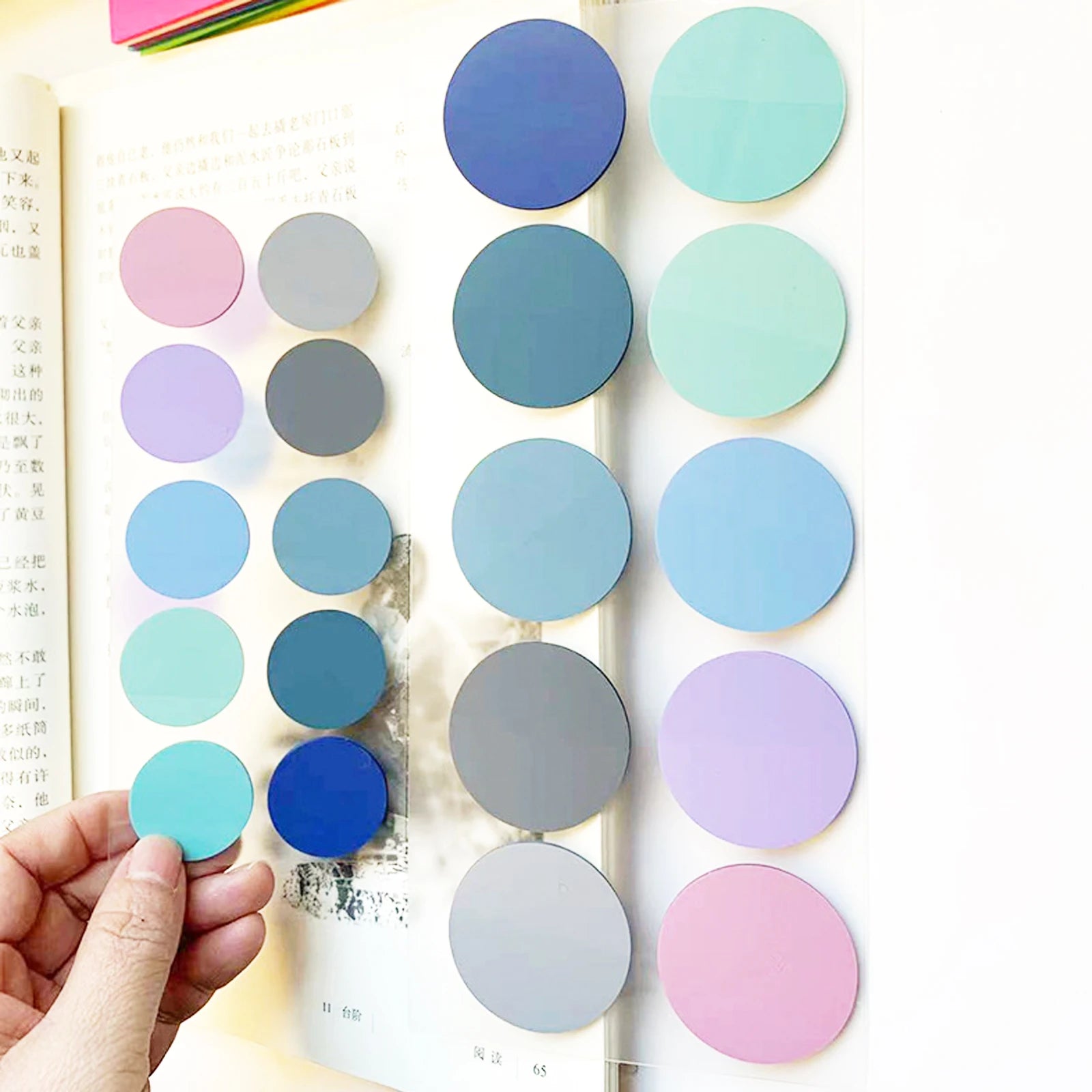8pcs 160sheets Transparent Self-Adhesive Sticky Notes Round Translucent Bible Sticky Notes