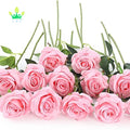 12 PCS Artificial Flowers Roses Fake Silk Flowers Long Stem Artificial Roses for Home Wedding Decorations