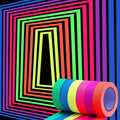 UV Fluorescent Waterproof Adhesive Spike Tape Blacklight Reactive Neon Gaffer PET Tape for Party Stage Camera Art Craft