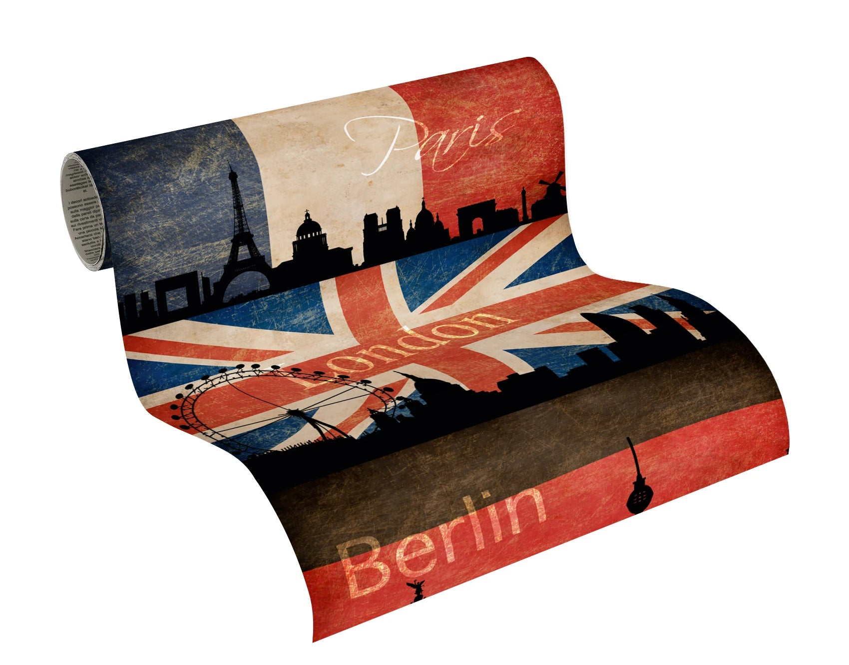 Germany Made Modern Peel Stick Self Adhesive Red Black Beige Foil Film Wallpaper Living Room Kitchen Highly Washable Light