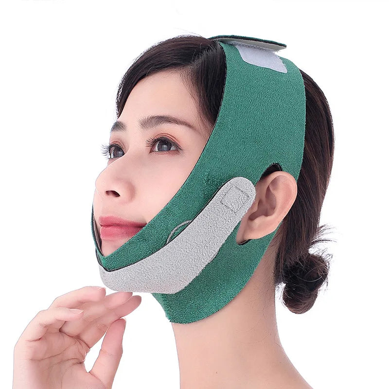 Elastic Double Chin Reducer Belt Face Slimming Bandage V-Line Face Shaper Women Chin Cheek Lift up Belt