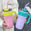 Large Capacity Tumbler With Straw 850ML Outdoor Mugs Tumbler With Handle Portable Coffee Mugs with Long Handle