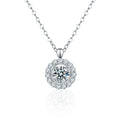 XMZ071 925 Sterling Silver 1ct Moissanite Flower Pendant Necklace Luxury Dainty Jewelry for Women for Parties