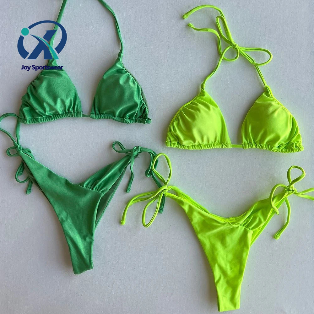 Customized Swimsuit Women OEM Swimsuit Hot Sale Custom String Bikini Quick Dry Fabric Triangle Bikini